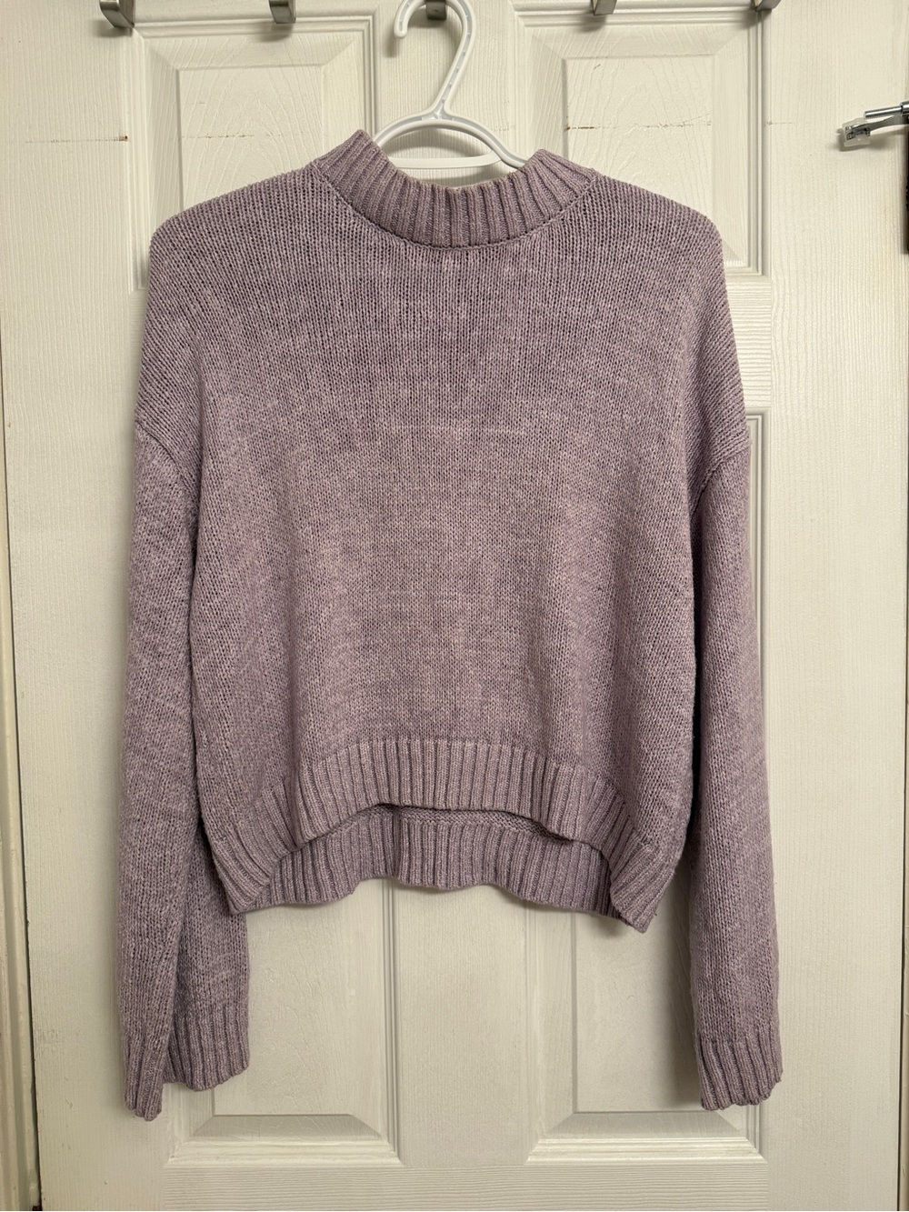Soft Lilac Crewneck Sweater - Relaxed Knit